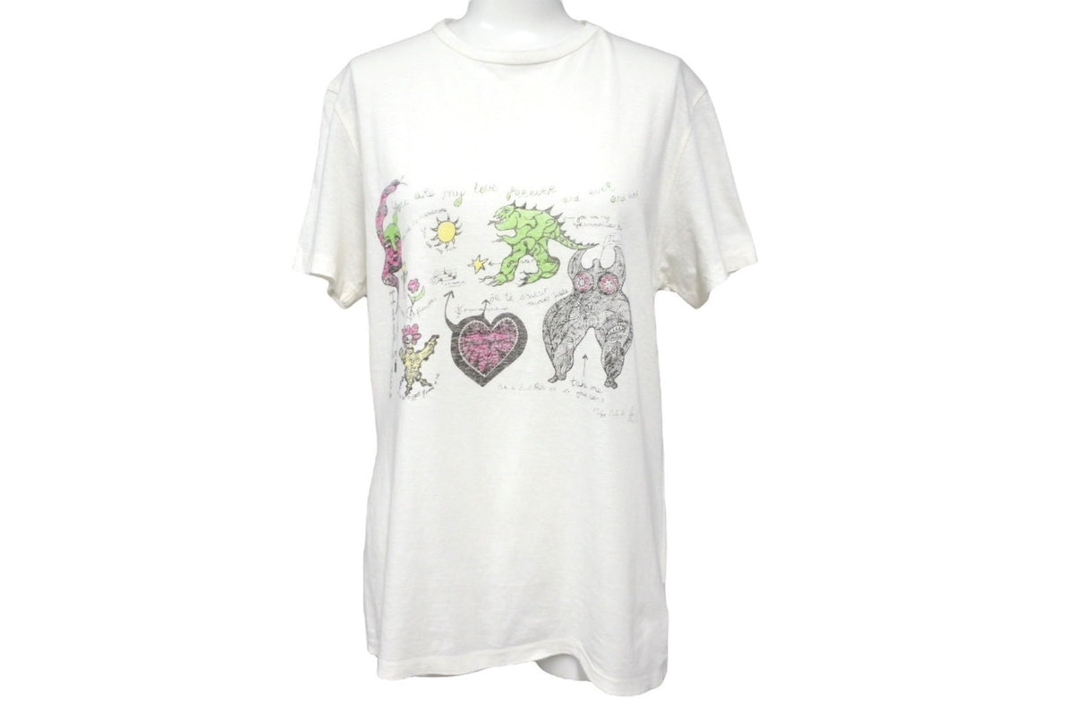 Christian Dior クリスチャンディオール 半袖Ｔシャツ 18SS サイズXS ホワイト コットン リネン プリント  8E23503TP428 美品 中古 64710 – Casanova Vintage