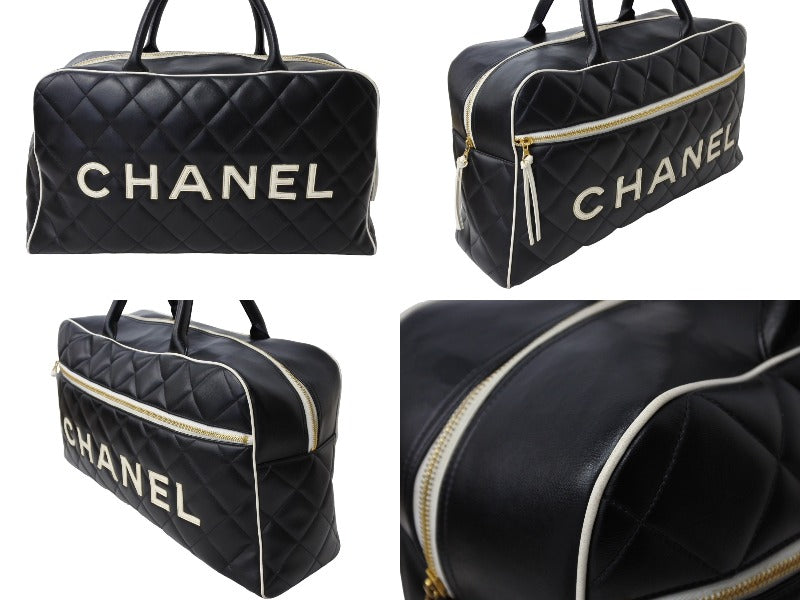 CHANEL シャネル ボストンバッグ A05943 3番台 ココマーク カーフスキン ブラック キルティング ロゴ 美品 中古 65155 –  Casanova Vintage