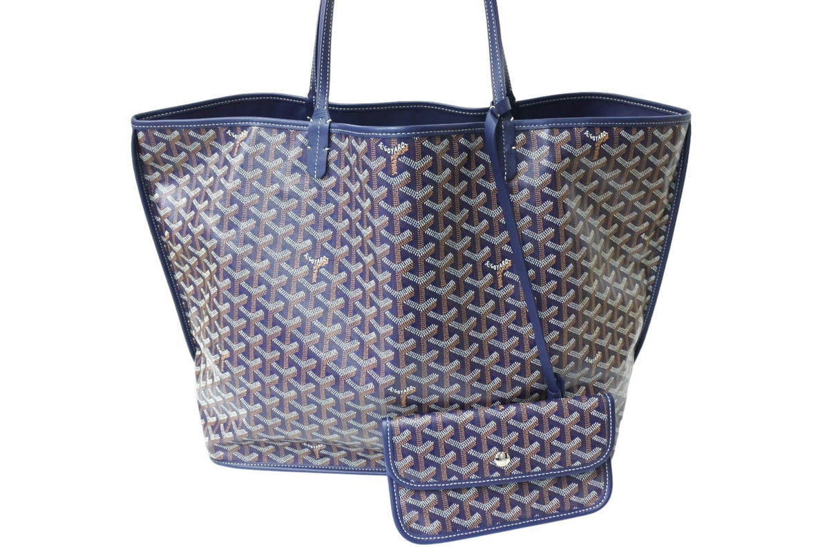 極美品 GOYARD ゴヤール サック アンジュGM トートバッグ リバーシブル ポーチ付き キャンバス カーフスキン ネイビー 中古 65260 –  Casanova Vintage