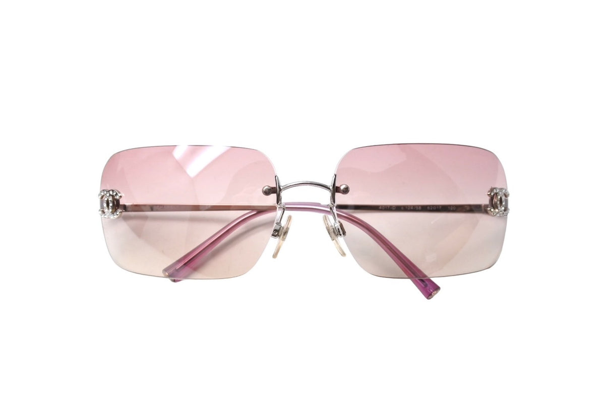 新品同様 CHANEL シャネル サングラス ココマーク ラインストーン 4017