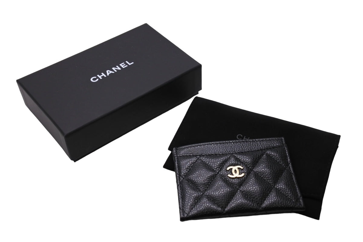 未使用品 CHANEL シャネル クラシック カードケース ココマーク キャビアスキン グレインドカーフスキン AP0213 ブラック ゴールド 中古  65302 – Casanova Vintage