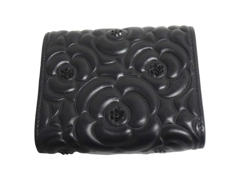 CHANEL シャネル 三つ折り財布 24番台 カメリア ココマーク ライン