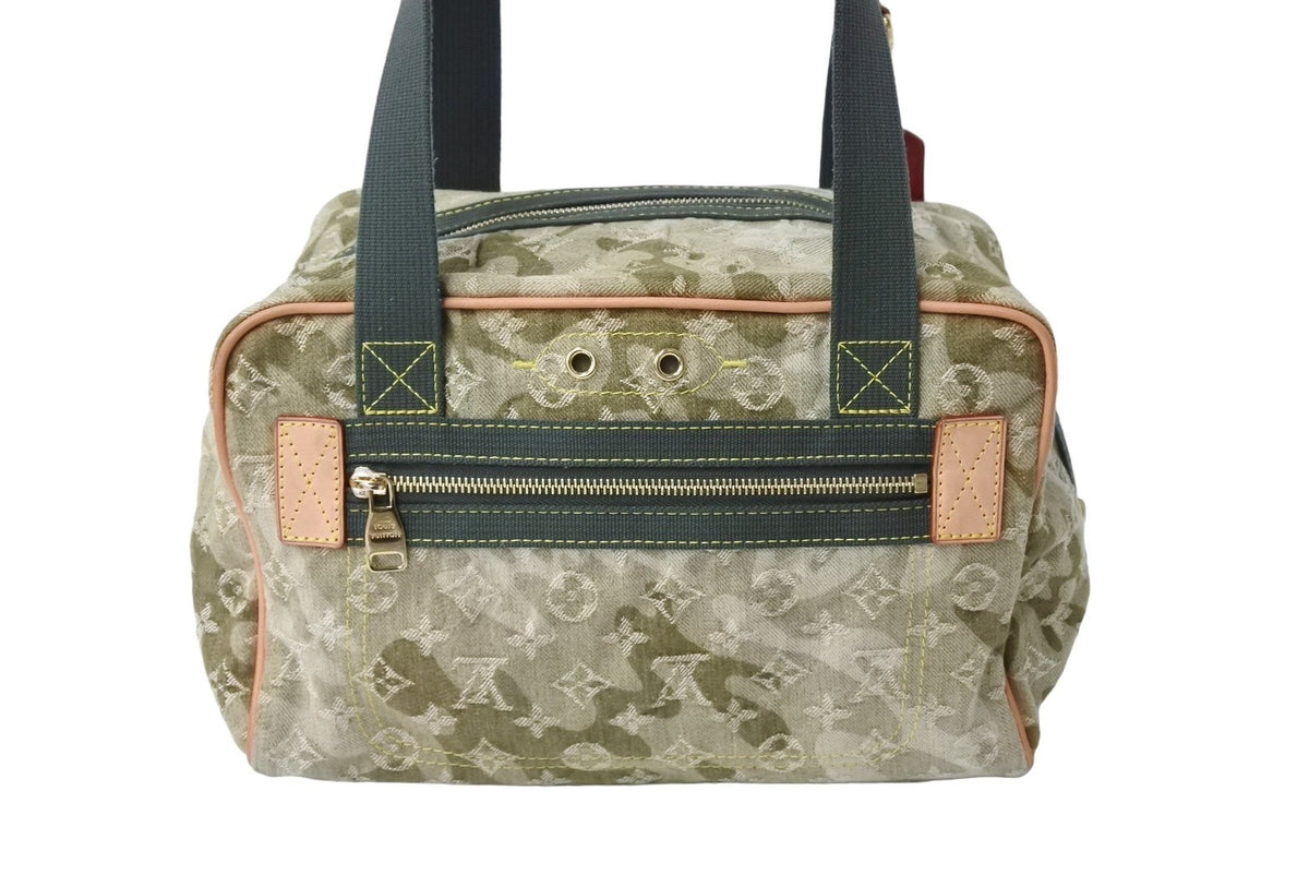 LOUIS VUITTON ルイヴィトン 08AW モノグラム カモフラージュ ジャスミン ハンドバッグ M95772 カーキ 村上隆 デニム  ゴールド金具 美品 中古 66485 – Casanova Vintage