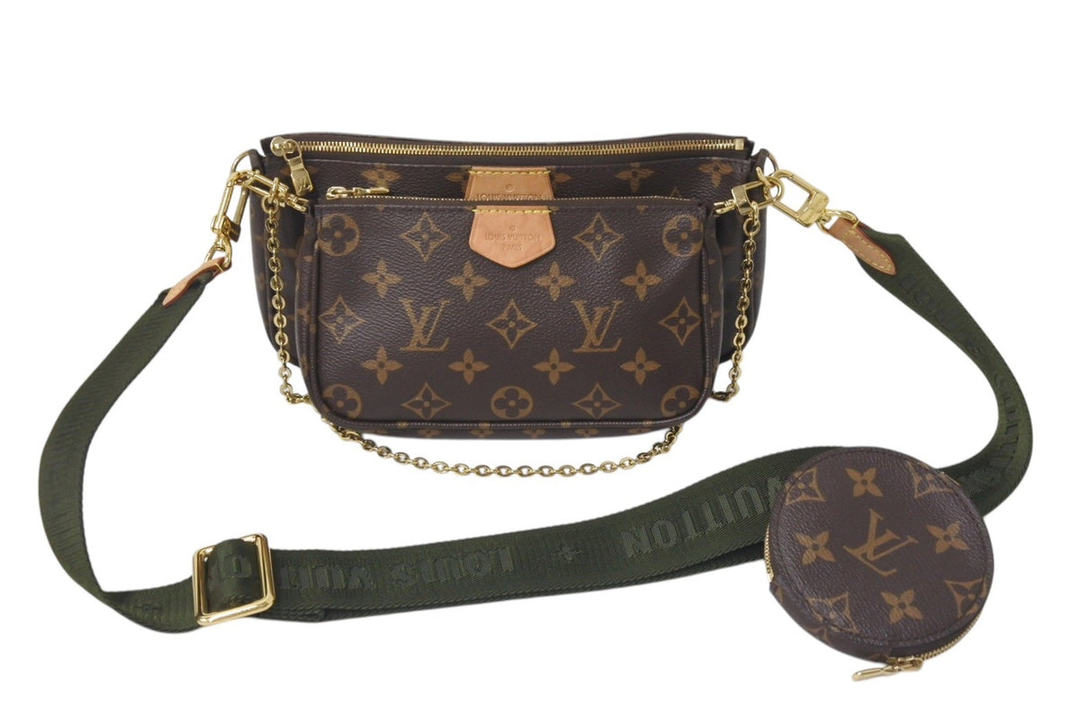 ルイヴィトン ショルダーバッグ ミュルティ ポシェット アクセソワール モノグラム カーキ M44813 LOUIS VUITTON 美品 【中古】 LOUIS VUITTON ルイヴィトン ミュルティポシェット アクセソワール