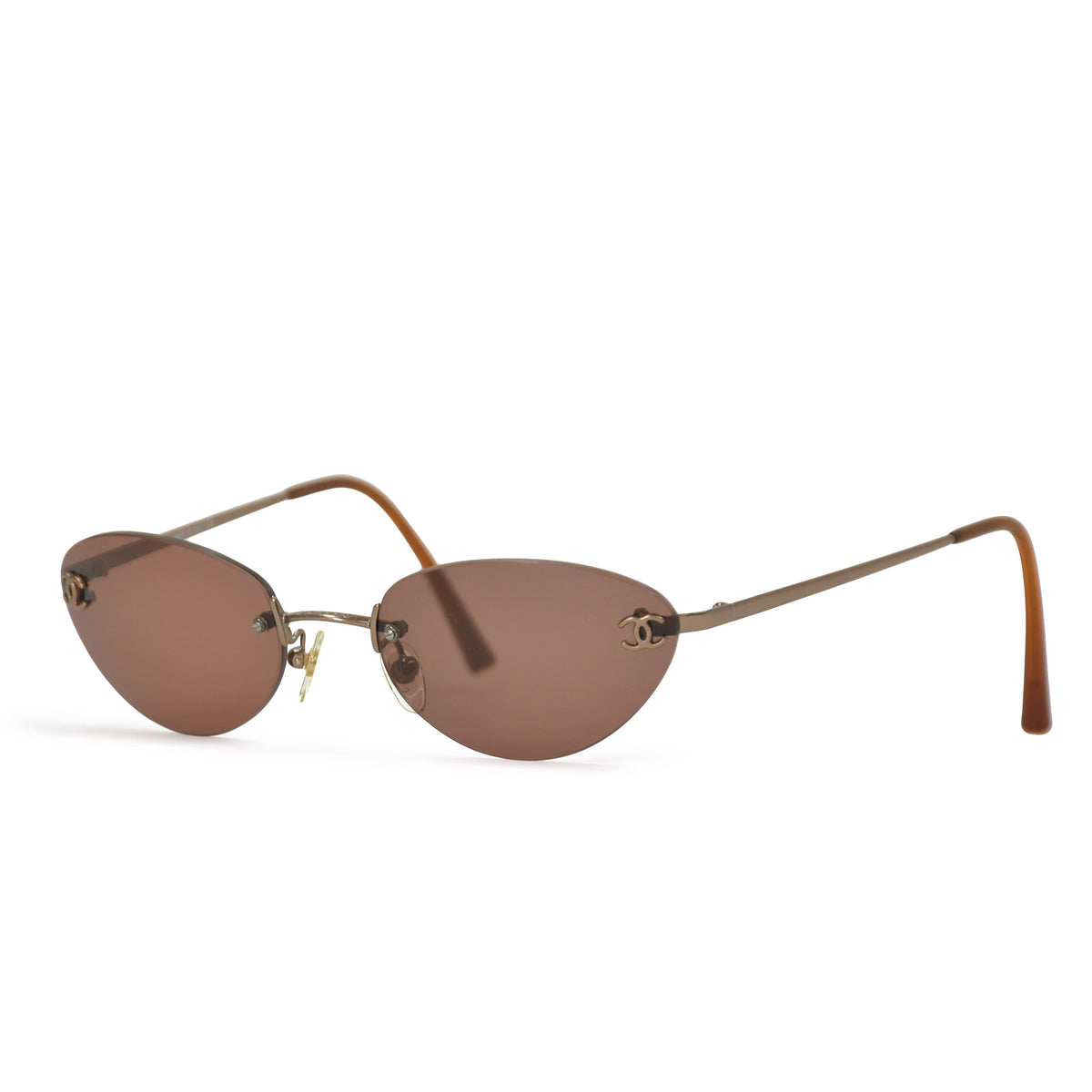 極美品 CHANEL シャネル リムレス サングラス メガネ ココマーク 4003