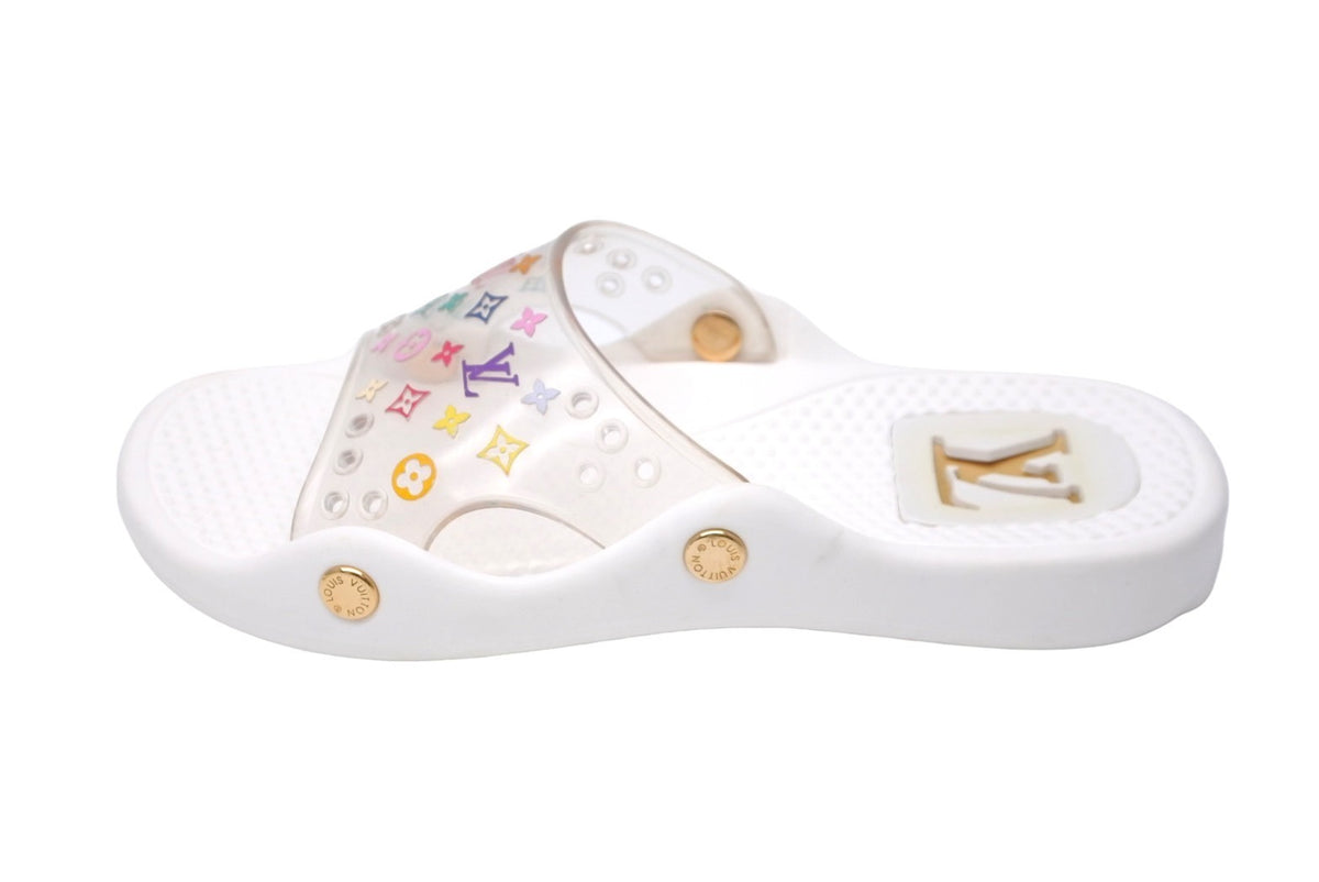 Louis Vuitton ビーチサンダル ホワイト ルイヴィトン サンダルビーチサンダル白ホワイトロゴLV