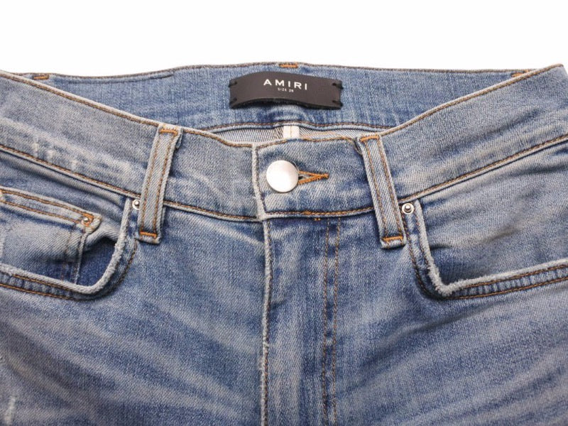 AMIRI アミリ Biker Jean バイカーストレッチスキニーデニムパンツ ダメージ加工 インディゴ RN150712 サイズ28 中古  38771 – Casanova Vintage