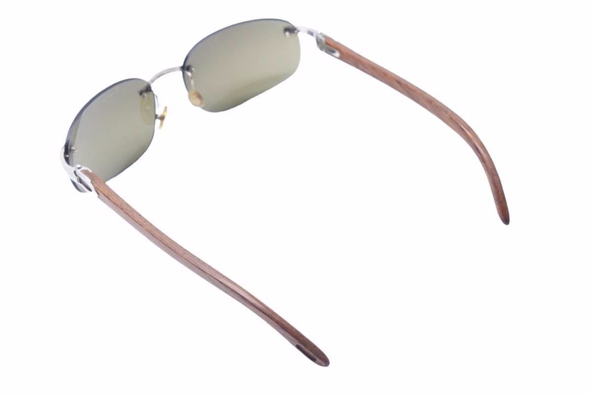 Cartierカルティエ　ウッドテンプル眼鏡、サングラス　ビンテージ　美品サングラス/メガネ
