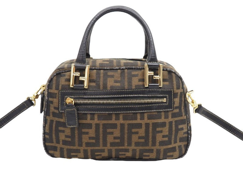 FENDI フェンディ ズッカ柄 2WAYバッグ ショルダーバッグ 111 262620 069 ブラウン レザー G金具 キャンバス 中古  39480 – Casanova Vintage