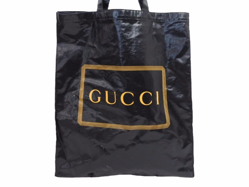 GUCCI グッチ ミディアム トートバッグ ロゴプリント ブラック バッグ カバン 鞄 黒 575140 美品 中古 40789 –  Casanova Vintage