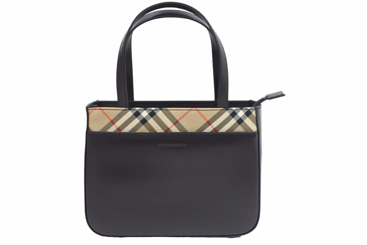 Burberry バーバリー ハンドバッグ トートバッグ ノヴァチェック ブラック ベージュ レザー 美品 中古 42160 – Casanova  Vintage