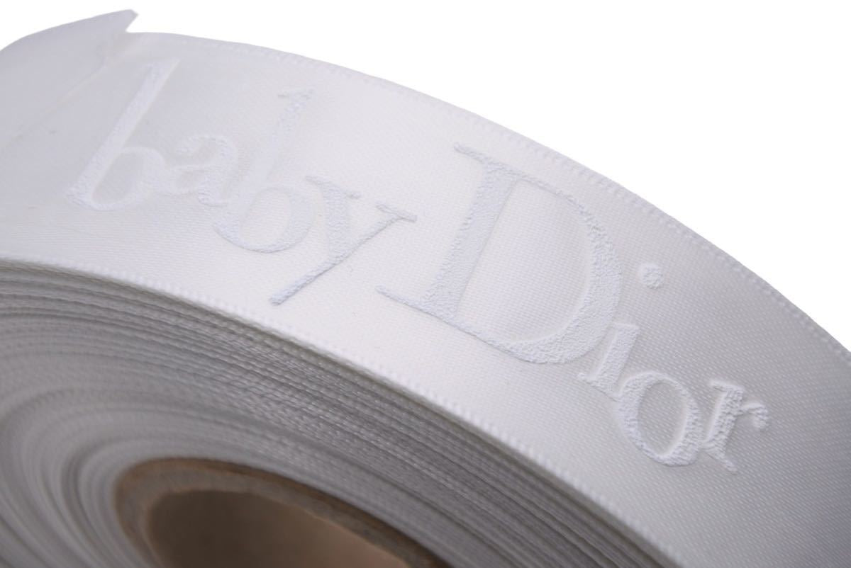 baby Dior ベビーディオール リボンテープ リボンロール アクセサリー ブランドロゴ 小物 ホワイト 美品  42480