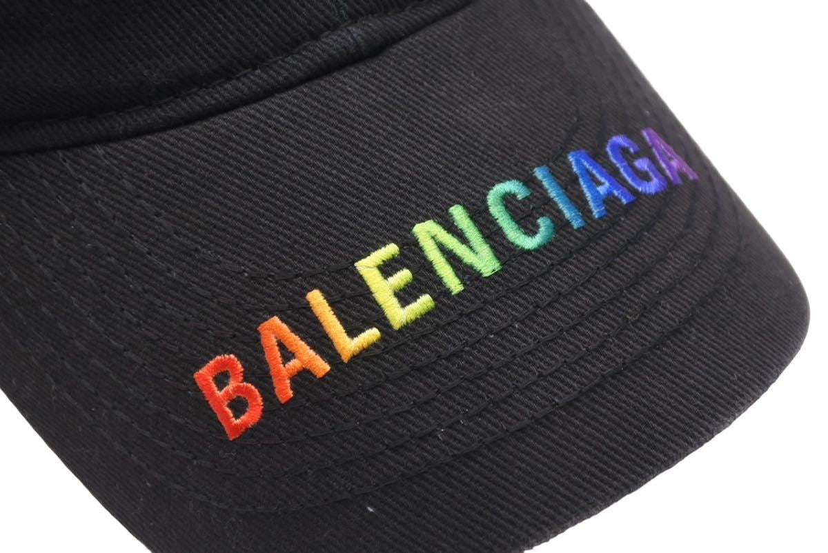 BALENCIAGA バレンシアガ ロゴ レインボー キャップ ロゴ 刺繍 ブラック レッド 帽子 サイズL 59 中古 44806 –  Casanova Vintage