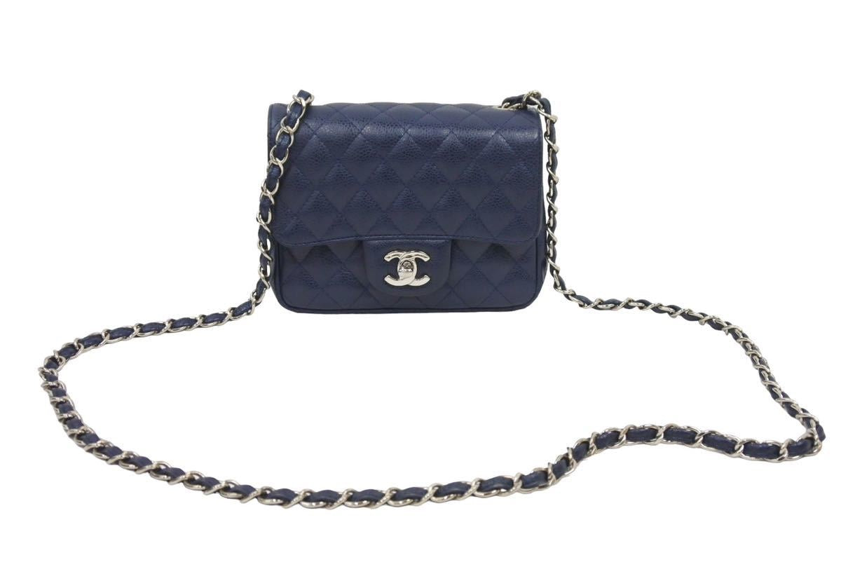 CHANEL シャネル ミニマトラッセ ネイビー キャビアスキン 15番台