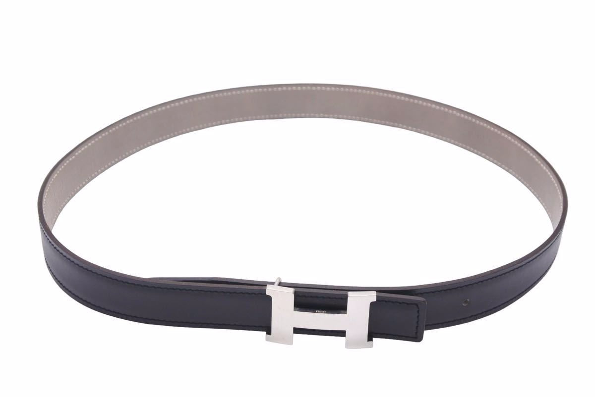 希少美品✨ エルメス ベルト コンスタンス Hダンクル 黒 シルバー金具 HERMES（エルメス） Hベルト f-21059 ブラック ブラウン コンスタンス