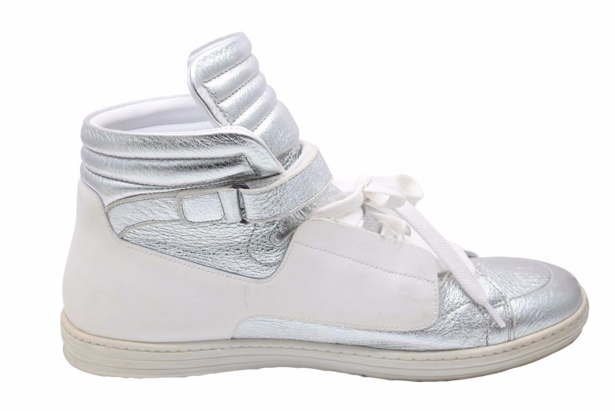 PIERRE HARDY ピエールアルディ ホワイト×シルバーレザー ベルクロ付き