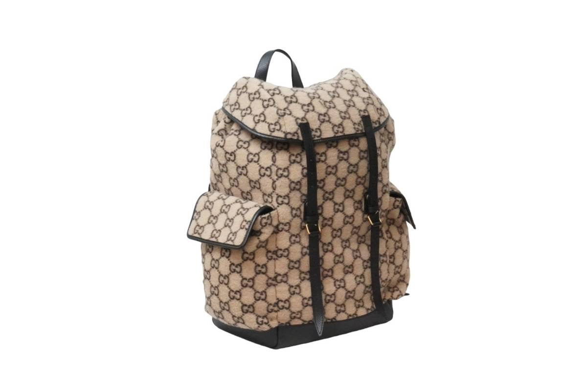 GUCCI グッチ リュックサック バックパック GG柄 598182 ウール レザー