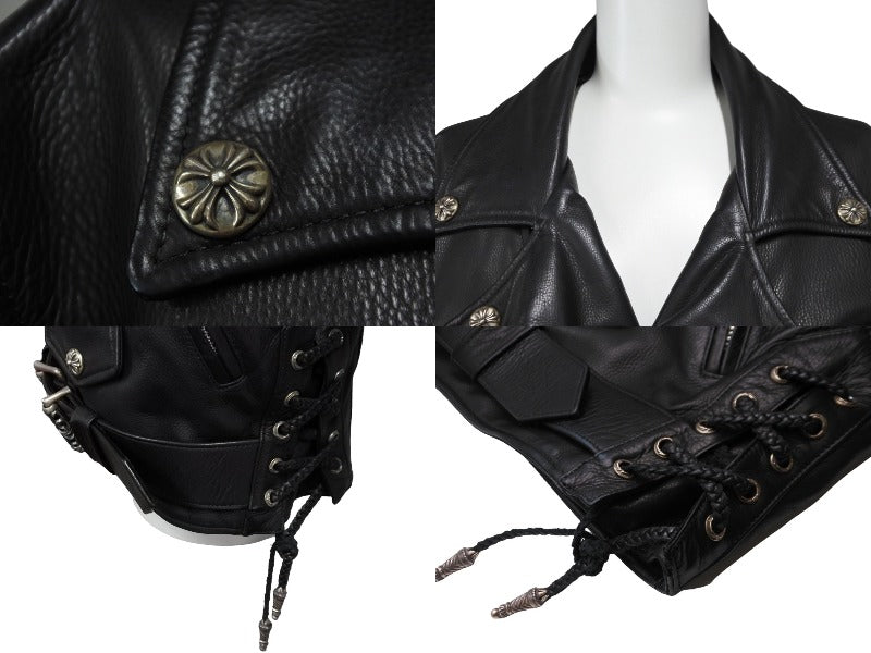 CHROME HEARTS クロムハーツ JJ DEAN JJディーン ダガージップ ライダース レザージャケット M ブラック 美品 中古  54026 – Casanova Vintage