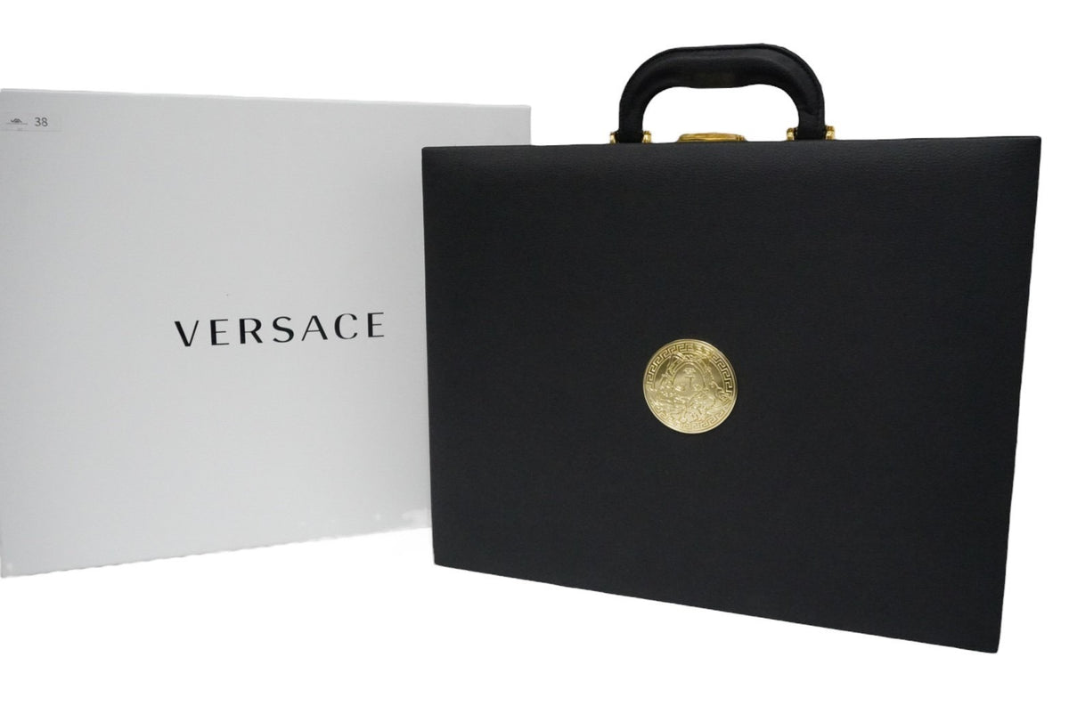 新品同様 VERSACE ヴェルサーチ デューサ 時計ケース ウォッチケース 収納 25本 ブラック 木 合皮 ゴールド金具 中古 55333 –  Casanova Vintage