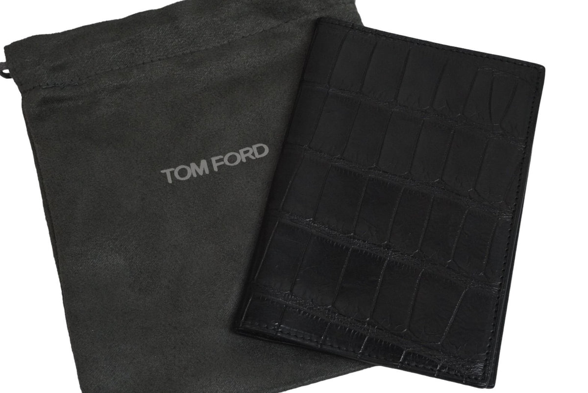 Tom Ford トムフォード パスポートケース 小物 ブラック クロコ ...