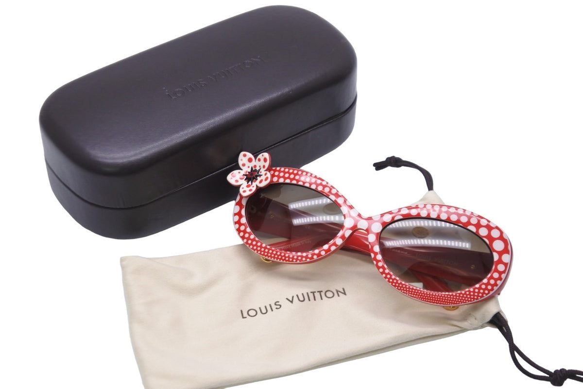 LOUIS VUITTON ルイヴィトン サングラス 草間彌生 ドット柄 レッド ホワイト Z0479E ゴールド金具 美品 中古 56351 –  Casanova Vintage