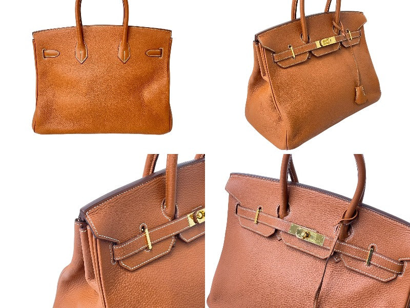 HERMES エルメス BIRKIN バーキン35 ブラウン系 ゴールド金具 トゴ ...