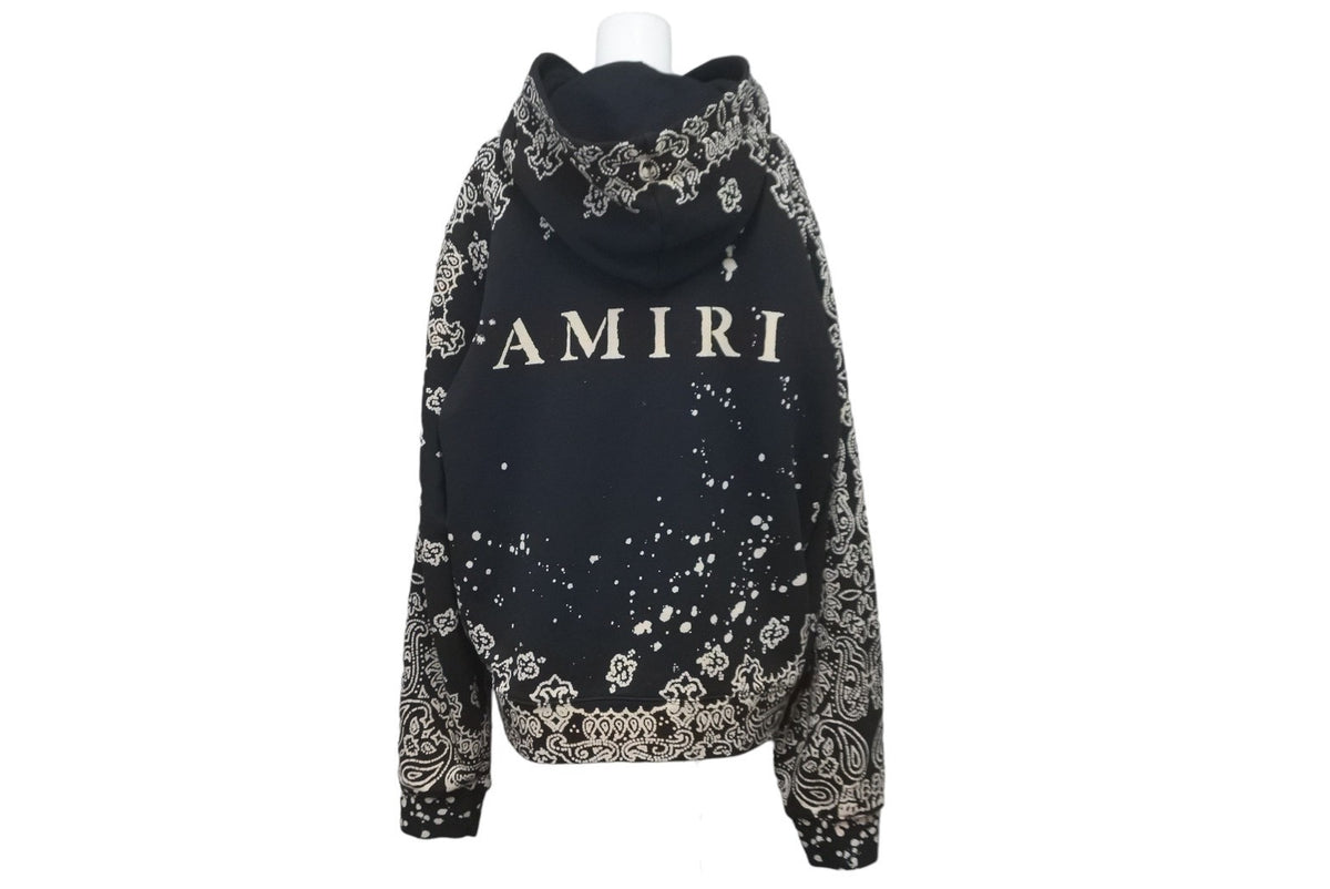 極美品 AMIRI アミリ バンダナ柄 ブリーチ プルオーバーパーカー