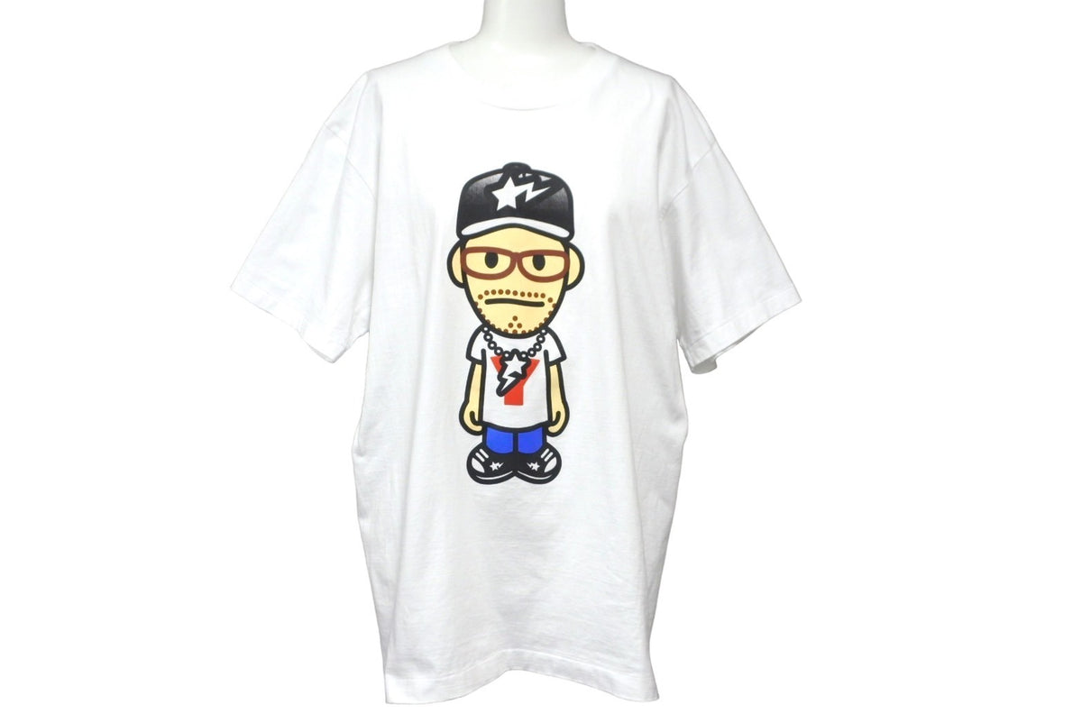 A BATHING APE アベイシングエイプ YOU THE ROCK ユウザロックTシャツ 半袖 Lサイズ ホワイト コットン 美品 中古  58592 – Casanova Vintage