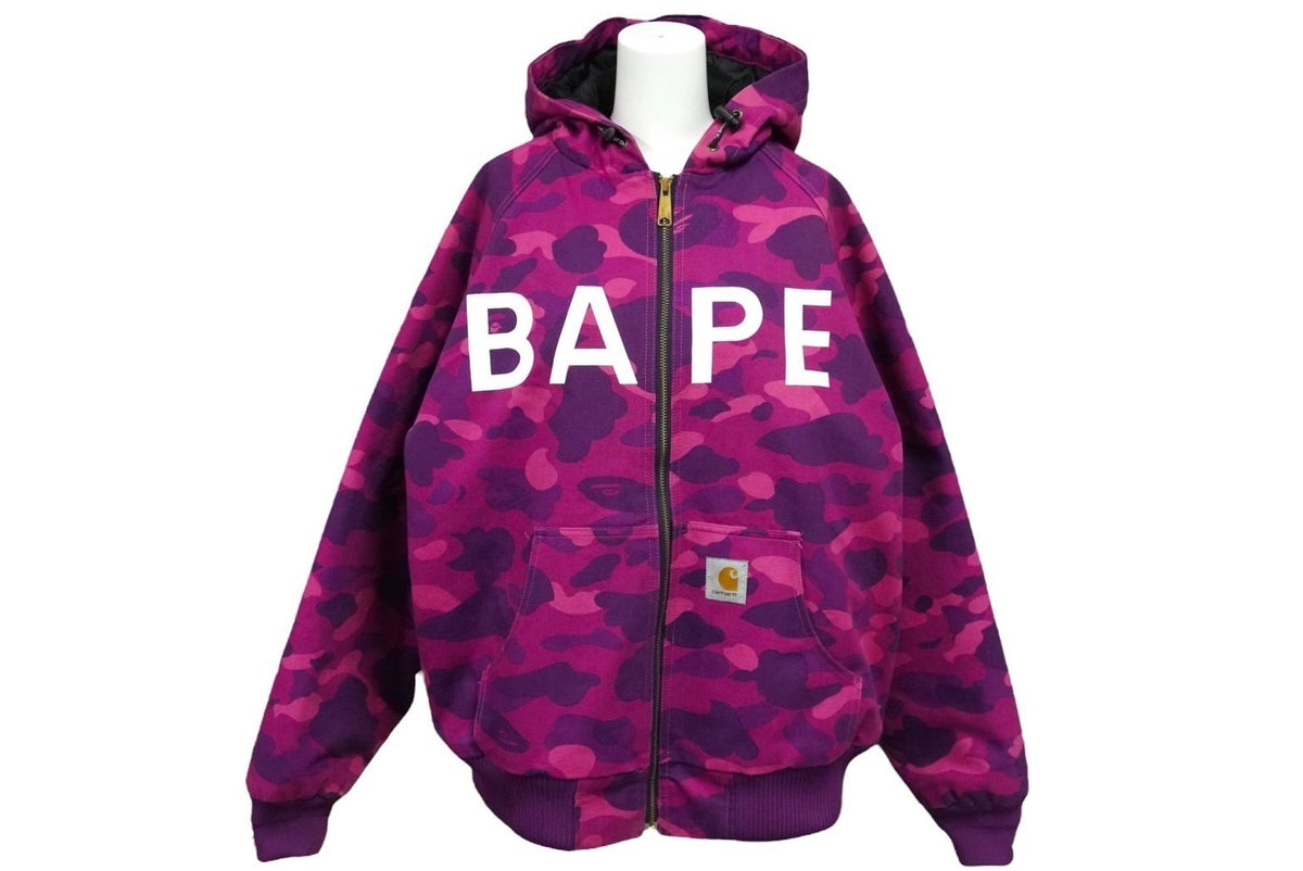 A BATHING APE アベイシングエイプ CARHARTT カーハート アクティブジャケット 1ST CAMO パープル サイズM 美品 中古  59567 – Casanova Vintage