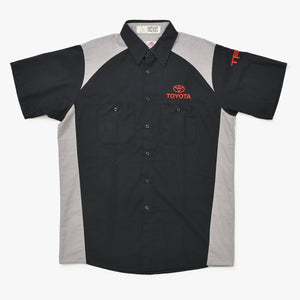 RED KAP WORK SHIRTS Work Shirt TOYOTA Short Sleeve Shirt Black Gray Logo T-shirt Red Good Condition Used 4a000025
