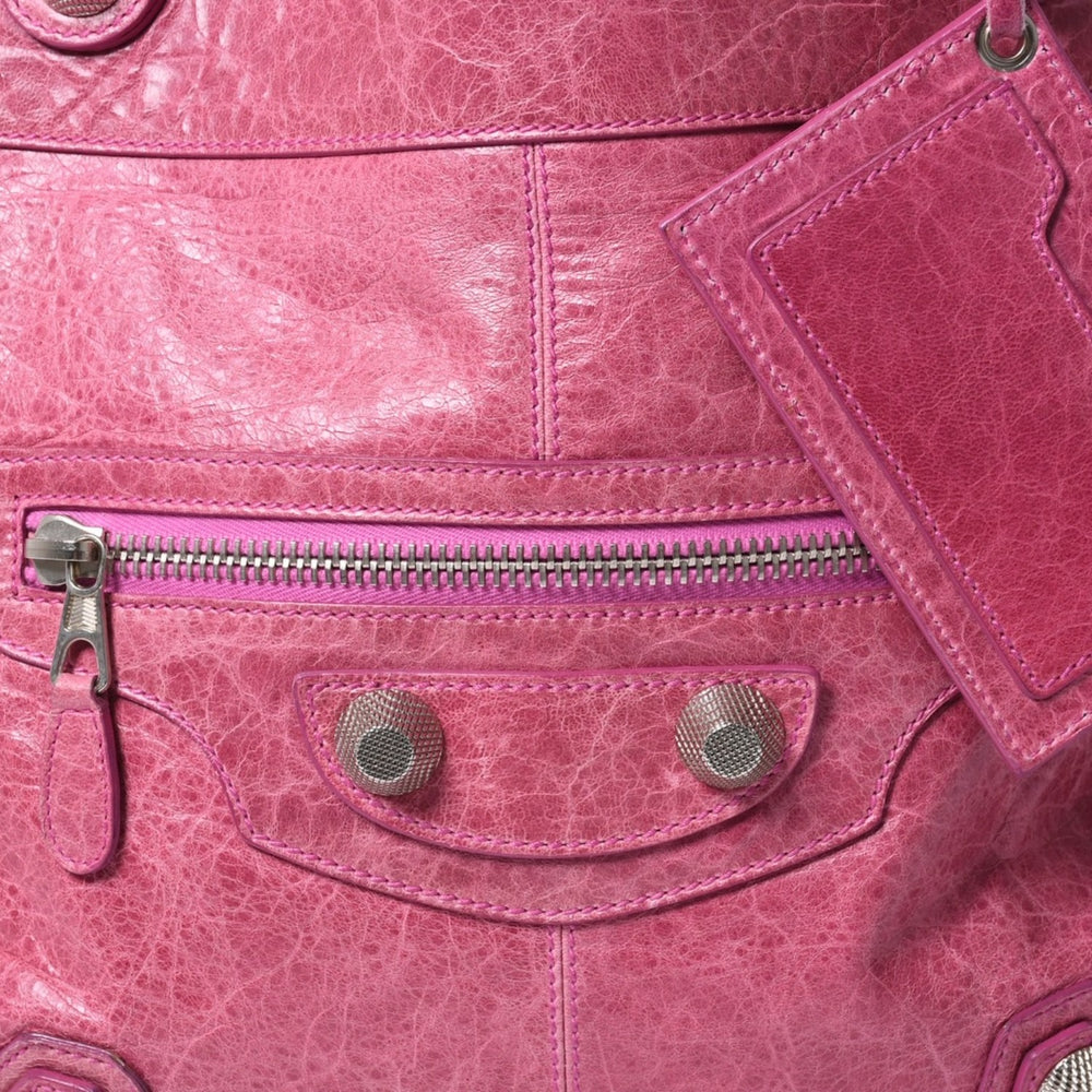 極美品 BALENCIAGA バレンシアガ ジャイアント スリム 2WAY ハンドバッグ ピンク 192911 レザー シルバー金具 中古 4a000061