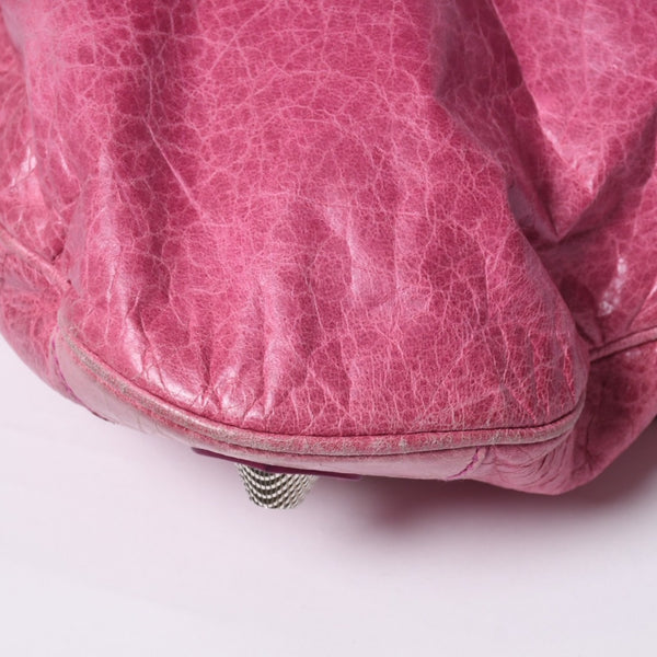 Very Good Condition BALENCIAGA Giant Slim 2WAY Handbag Pink 192911 Leather Silver Hardware Used 4a000061