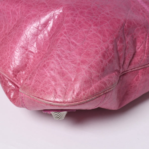 Very Good Condition BALENCIAGA Giant Slim 2WAY Handbag Pink 192911 Leather Silver Hardware Used 4a000061