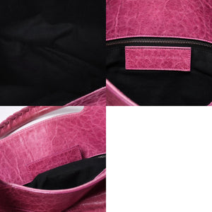 Very Good Condition BALENCIAGA Giant Slim 2WAY Handbag Pink 192911 Leather Silver Hardware Used 4a000061