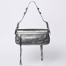 画像をギャラリービューアに読み込む, 極美品 BALENCIAGA バレンシアガ ル カーゴル スリングバッグ シルバー メタリック 77 1640 レザー ワンショルダーバッグ 77160 8103 N 643888 4a000037