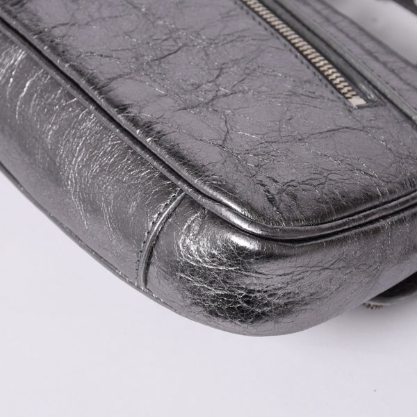 極美品 BALENCIAGA バレンシアガ ル カーゴル スリングバッグ シルバー メタリック 77 1640 レザー ワンショルダーバッグ 77160 8103 N 643888 4a000037