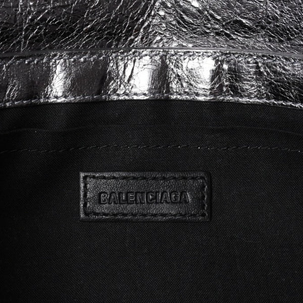 極美品 BALENCIAGA バレンシアガ ル カーゴル スリングバッグ シルバー メタリック 77 1640 レザー ワンショルダーバッグ 77160 8103 N 643888 4a000037