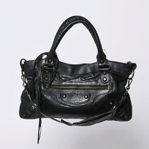 BALENCIAGA LE CITY FIRST The First 2WAY Bag 103208 Leather Black Good Condition Used 4a000046