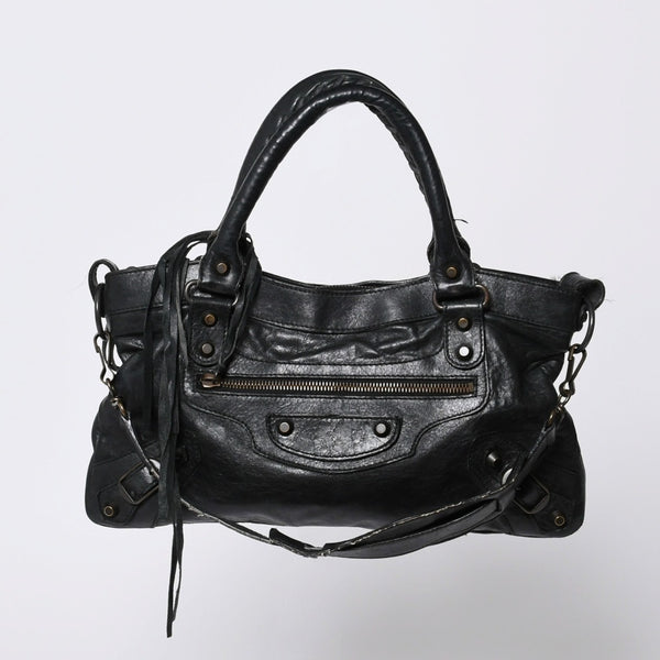 BALENCIAGA LE CITY FIRST The First 2WAY Bag 103208 Leather Black Good Condition Used 4a000046