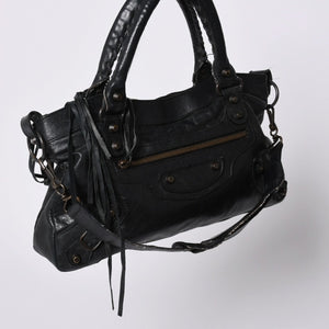 BALENCIAGA LE CITY FIRST The First 2WAY Bag 103208 Leather Black Good Condition Used 4a000046