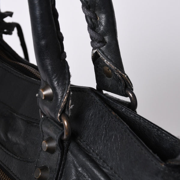 BALENCIAGA LE CITY FIRST The First 2WAY Bag 103208 Leather Black Good Condition Used 4a000046