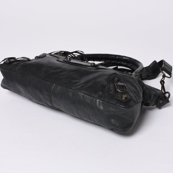 BALENCIAGA LE CITY FIRST The First 2WAY Bag 103208 Leather Black Good Condition Used 4a000046