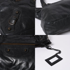 BALENCIAGA LE CITY FIRST The First 2WAY Bag 103208 Leather Black Good Condition Used 4a000046