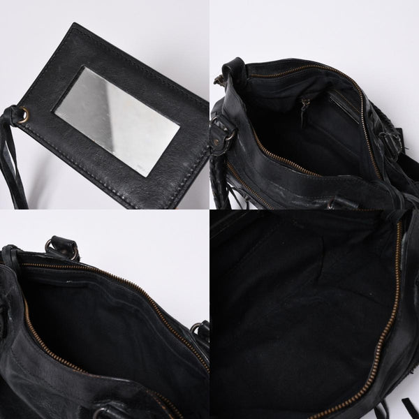 BALENCIAGA LE CITY FIRST The First 2WAY Bag 103208 Leather Black Good Condition Used 4a000046