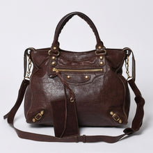 画像をギャラリービューアに読み込む, BALENCIAGA バレンシアガ ザ・ヴェロ ショルダー ハンドバッグ 2way 282010 ブラウン レザー シャンパンゴールド金具 美品 中古 4a000039