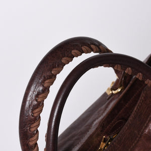 BALENCIAGA The Velo Shoulder Handbag 2way 282010 Brown Leather Champagne Gold Hardware Good Condition Used 4a000039