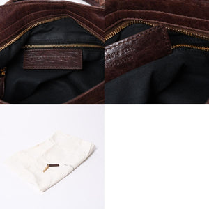 BALENCIAGA The Velo Shoulder Handbag 2way 282010 Brown Leather Champagne Gold Hardware Good Condition Used 4a000039