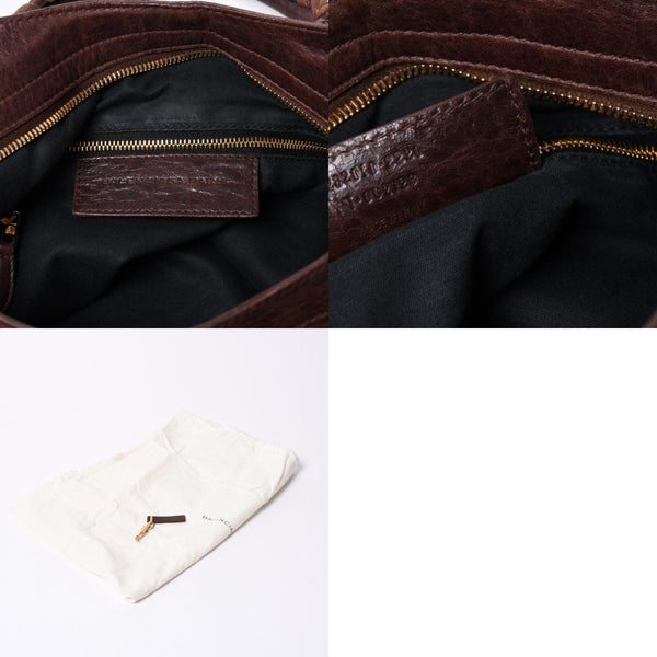 BALENCIAGA The Velo Shoulder Handbag 2way 282010 Brown Leather Champagne Gold Hardware Good Condition Used 4a000039