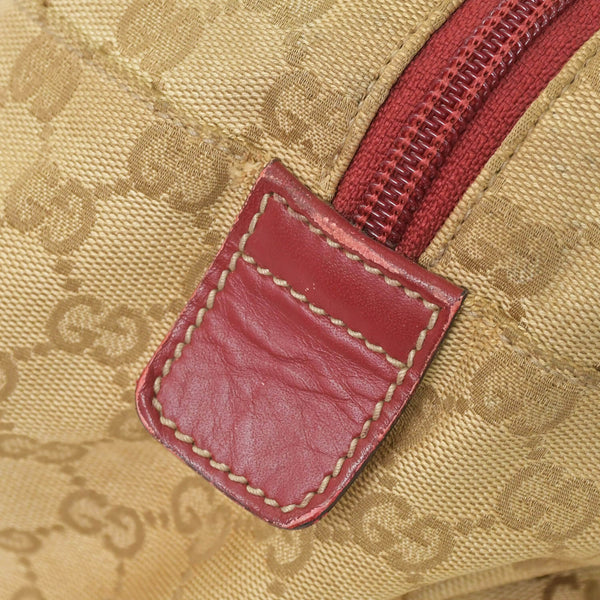 GUCCI GG Canvas Boston Bag Boston Bag Sherry Line 153240 Leather Brown Red Good Condition Used 4a000175