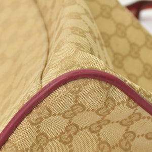 GUCCI GG Canvas Boston Bag Boston Bag Sherry Line 153240 Leather Brown Red Good Condition Used 4a000175